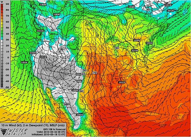 GFS Model - 108 hours out
